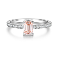 Elegant Emerald Cut Pink Diamond Ring 
