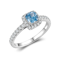 1.052CT Cushion Cut Sapphire Ring | 18K White Gold Classic Halo Setting | Elegant Pillow-Shaped Gemstone Ring
