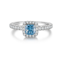 1.052CT Cushion Cut Sapphire Ring | 18K White Gold Classic Halo Setting | Elegant Pillow-Shaped Gemstone Ring