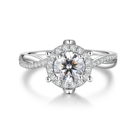 Twisted Brilliance Ring | PT950 Platinum with 0.267ct Halo Diamonds