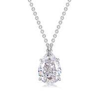 3.07ct Pear Shape D-E VS Diamond Solitaire Necklace | PT950 Platinum Six-Prong Setting