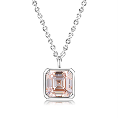 The Art of Simplicity: 1.56-Carat Asscher Cut Pink Diamond Pendant