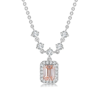 18K White Gold 0.85ct. tw. Emerald-Cut Pink Diamond Pendant (VS Clarity)