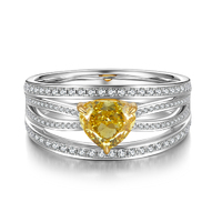 18K Gold Lab-Created Colored Diamond Ring | Pavé Band Engagement Jewelry | Unique Taste