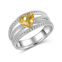 18K Gold Lab-Created Colored Diamond Ring | Pavé Band Engagement Jewelry | Unique Taste