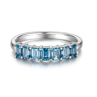 1.078CT Emerald Cut Blue Diamond Band | Pt950 Platinum | A Statement of Individual Elegance