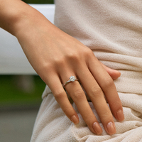 Platinum PT950 Six-Prong Diamond Ring with Helical Twist