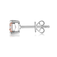 Ethereal Asscher Cut Pink Diamond Earrings – 360° Brilliance with Four-Prong Setting