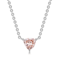 Triangle Cut Lab Grown Pink Diamond Necklace