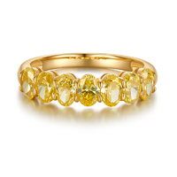 1.76Ct Oval Yellow Diamond Band | VS Clarity | 18K Yellow Gold