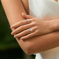 Platinum Pear Three-Stone Ring | 2.50Ct D-E Color VS | 2.86Ct Total Weight