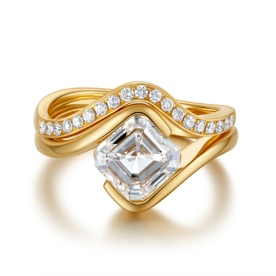 Artistic Twisted Shank Ring | 1.95Ct Asscher Diamond
