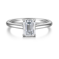Platinum Emerald Cut Diamond Ring | 1.22Ct D-E Color VVS