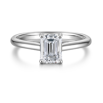 Platinum Emerald Cut Diamond Ring | 1.22Ct D-E Color VVS
