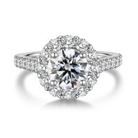 Platinum Halo Diamond Ring | 1.65Ct E Color VVS2 | 3.491Ct Total Weight
