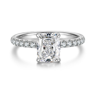 18K White Gold Cushion Cut Ring | 1.65Ct D-E Color