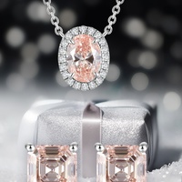 Ethereal Asscher Cut Pink Diamond Earrings – 360° Brilliance with Four-Prong Setting